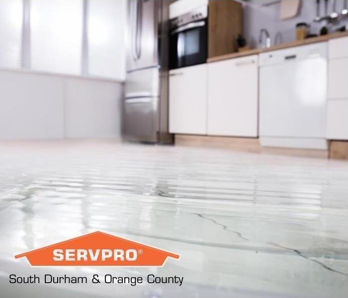 Kitchen floor with standing water